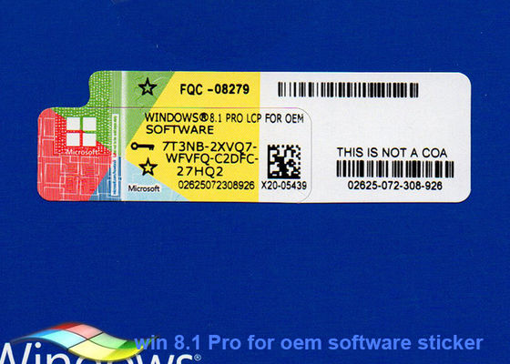 চীন মাইক্রোসফট উইন্ডোজ 8.1 পূর্ণ সংস্করণ FQC-08279, উইন্ডোজ কোয়া স্টিকার সরবরাহকারী